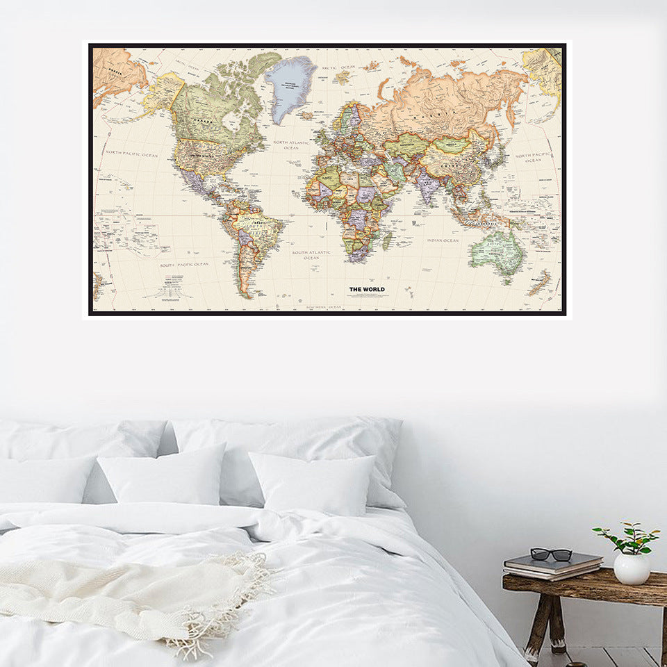 Vintage Map Canvas Poster Wall Art Background Photography