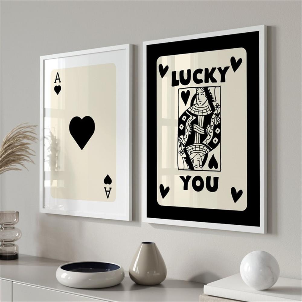 Poker Abstract Living Room Wall Art Decorative Canvas Painting Core