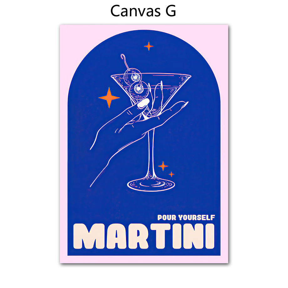 Nordic Posters And Printed Photos On The Wall Of The Bar Room Decor