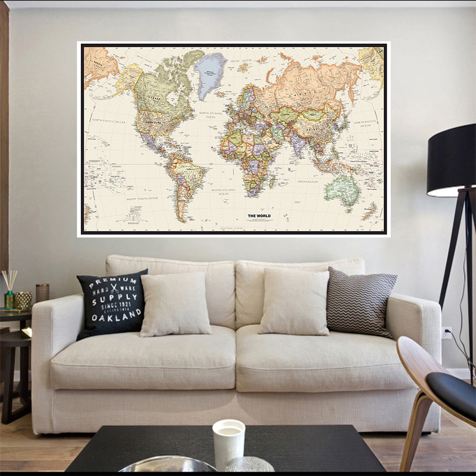Vintage Map Canvas Poster Wall Art Background Photography