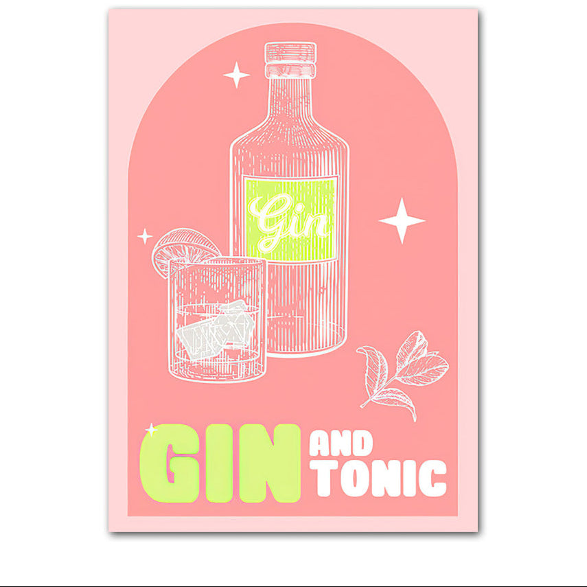 Nordic Posters And Printed Photos On The Wall Of The Bar Room Decor