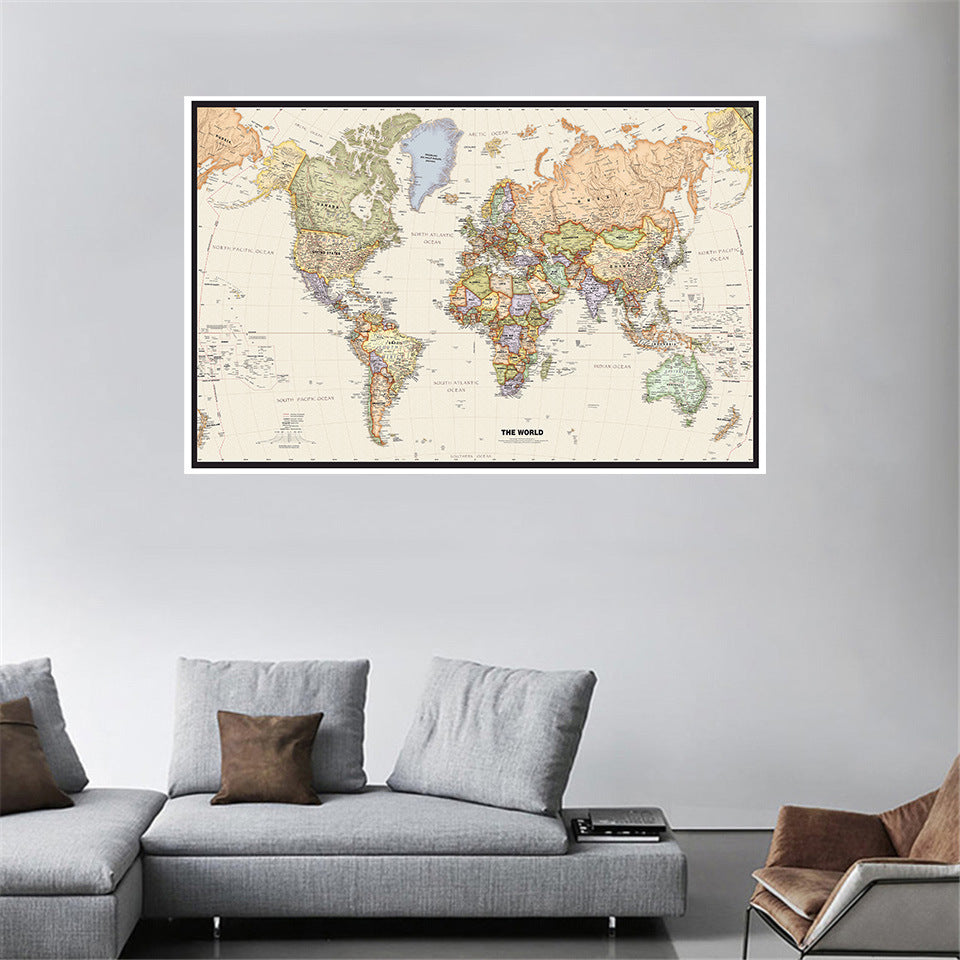 Vintage Map Canvas Poster Wall Art Background Photography